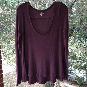 Free People We the Free Purple Thermal Boho Top
